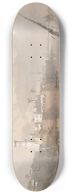 David Roberts - View on the Nile; ferry to Gizeh. 8.25 inch art skate deck