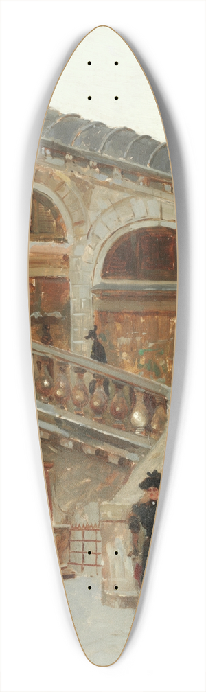 Vettore Zanetti-Zilla - Venetians at the foot of the Rialto Bridge 39.3 inch art pintail longboard deck