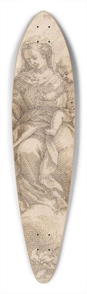 Vicente Salvador Gmez - Madonna and Child Seated on Clouds 39.3 inch art pintail longboard deck