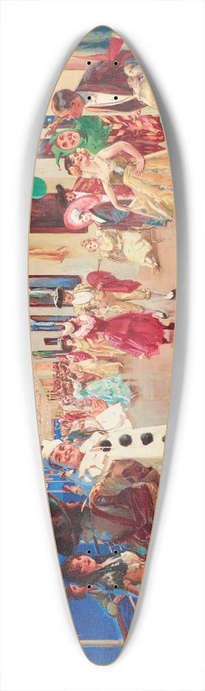 Victor Gabriel Gilbert - A Masked Ball on a Ship 39.3 inch art pintail longboard deck