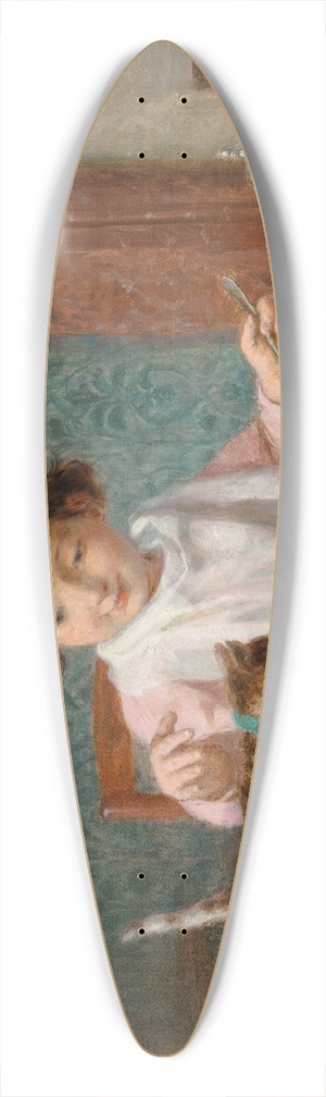Victor Gabriel Gilbert - Jeune fille au chat 39.3 inch art pintail longboard deck Victor Gabriel Gilbert - Jeune fille au chat 39.3 inch art pintail longboard deck