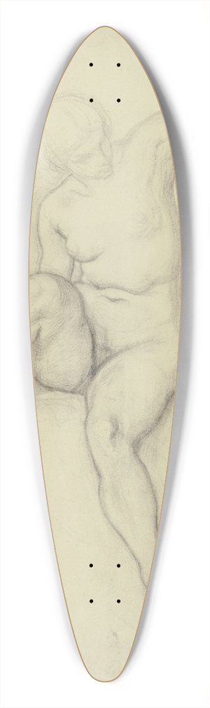 Victor Mller - Auf einer Wolke sitzender weiblicher Akt in Vorderansicht, den linken Arm erhoben 39.3 inch art pintail longboard deck