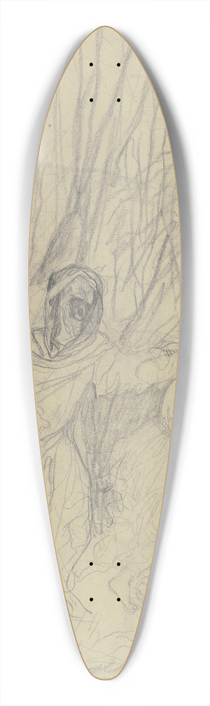 Victor Mller - Death and girl in the forest 39.3 inch art pintail longboard deck