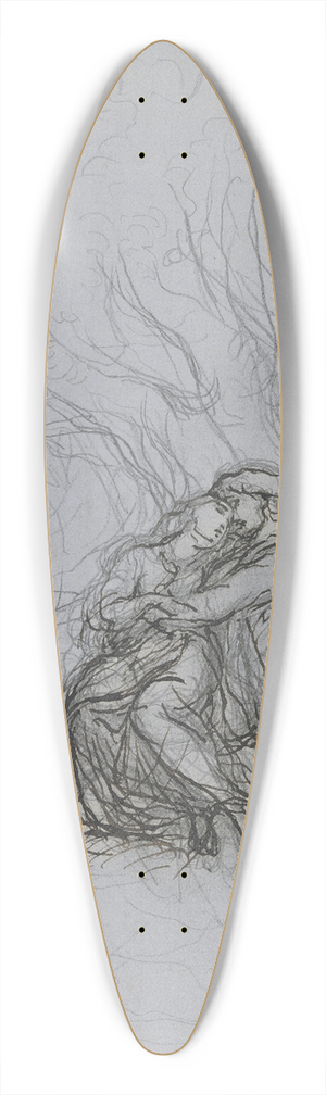 Victor Mller - Lovers in the forest 39.3 inch art pintail longboard deck