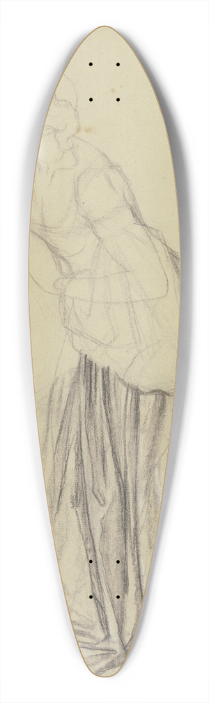 Victor Mller - Stehende Frau als Gewandfigur, aus Ritter Hartmut von Kronberg bei dem Reformator Oecolampadius in Basel 39.3 inch art pintail longboard deck