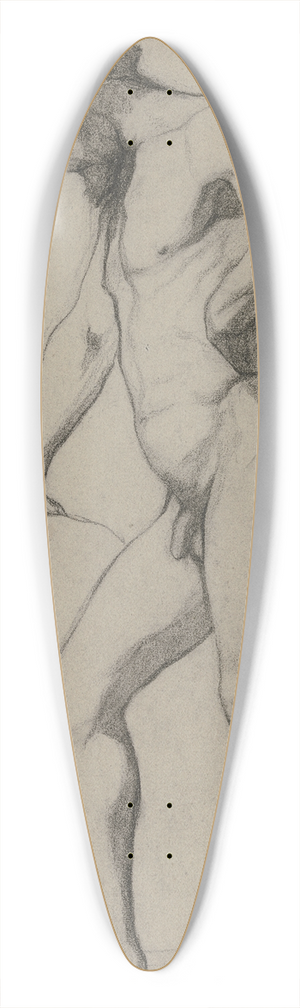 Victor Mller - Stehender mnnlicher Akt nach links, mit gesenktem Kopf, die Linke in die Hfte gesttzt 39.3 inch art pintail longboard deck