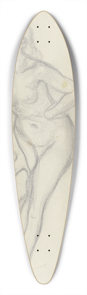 Victor Mller - Stehender weiblicher Akt, die Linke in die Hfte gesttzt, die Rechte auf dem Oberschenkel 39.3 inch art pintail longboard deck