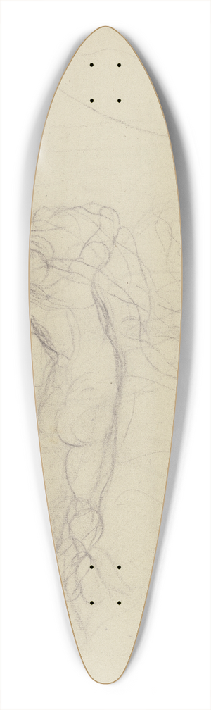 Victor Mller - Two embracing nudes 39.3 inch art pintail longboard deck