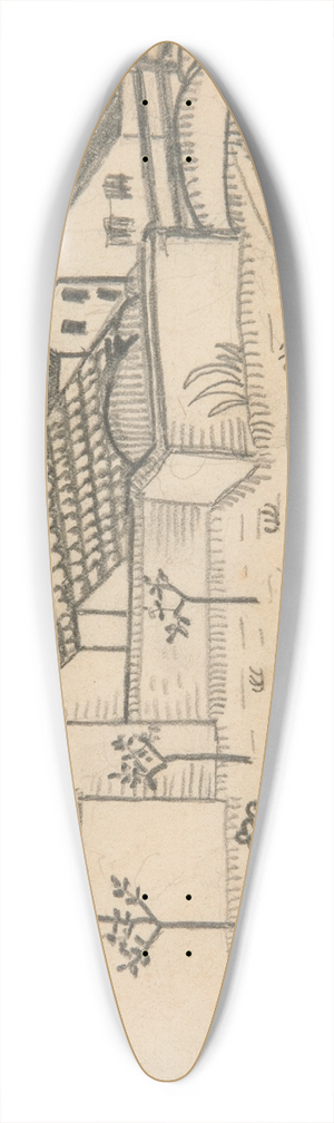 Viking Eggeling - Farmhouses 39.3 inch art pintail longboard deck