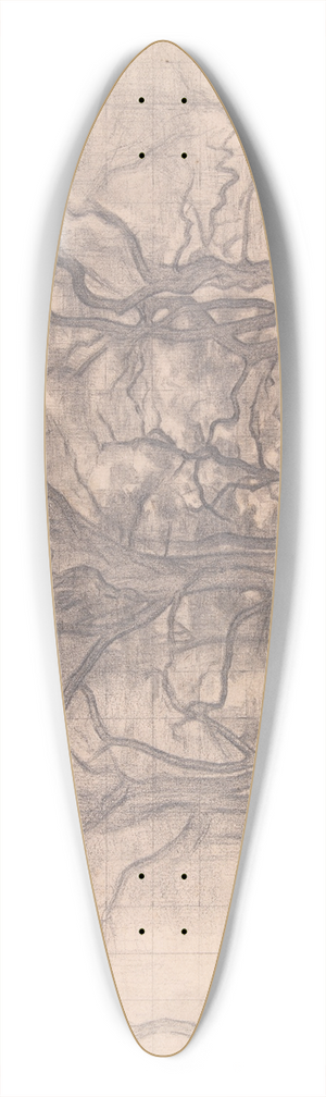 Vilhelm Hammershi - Egetrer 39.3 inch art pintail longboard deck