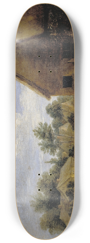 David Teniers The Younger - Cottage with Peasants playing Cards 8.25 inch art skate deck David Teniers The Younger - Cottage with Peasants playing Cards 8.25 inch art skate deck