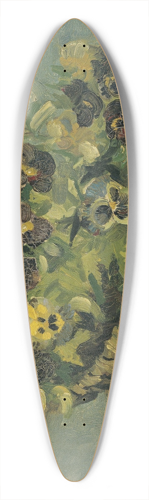 Vincent van Gogh - Basket of pansies on a small table 39.3 inch art pintail longboard deck
