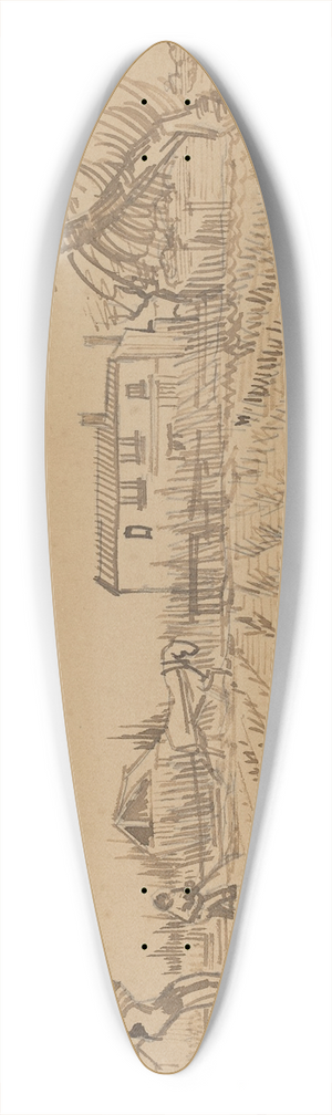 Vincent van Gogh - Ploughman in the Fields near Arles 39.3 inch art pintail longboard deck