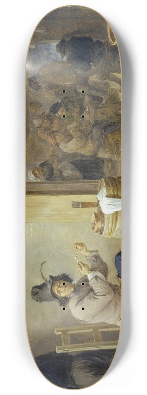 David Teniers The Younger - Smoker at an Inn 8.25 inch art skate deck
