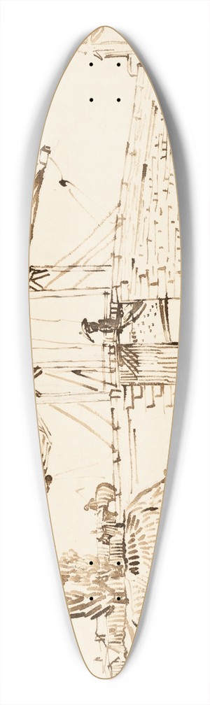 Vincent van Gogh - The Langlois Bridge 39.3 inch art pintail longboard deck
