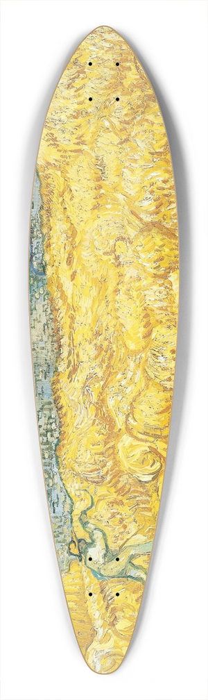 Vincent van Gogh - Wheat Field Behind Saint-Paul Hospital with a Reaper 39.3 inch art pintail longboard deck