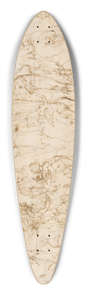 Vincenzo Tamagni - Sheet of Figure Studies and Ornamental Motifs 39.3 inch art pintail longboard deck Vincenzo Tamagni - Sheet of Figure Studies and Ornamental Motifs 39.3 inch art pintail longboard deck