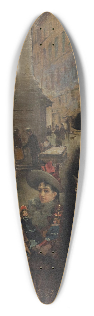 Vittorio Matteo Corcos - Piazza Santa Trinit, Florence 39.3 inch art pintail longboard deck