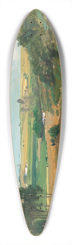 Vladmir Donatovitch Orlovsky - A vast landscape, in the background a village 39.3 inch art pintail longboard deck