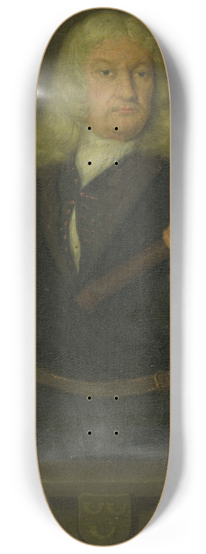 David van der Plas - Portrait of Willem van Outhoorn, Governor General of the Dutch East Indies 8.25 inch art skate deck