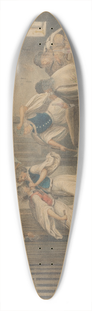 Vojtech Klimkovi - A Brawl in an Inn 39.3 inch art pintail longboard deck