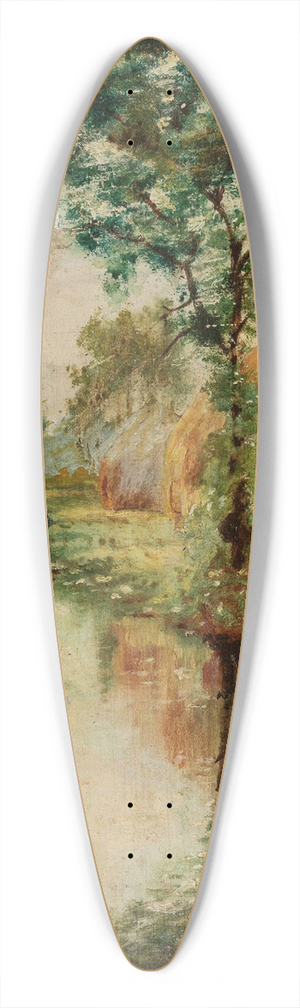 Wadysaw Podkowiski - Haystacks at a stream 39.3 inch art pintail longboard deck