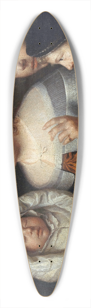 Wallerant Vaillant - Portrait of a young woman with three children 39.3 inch art pintail longboard deck