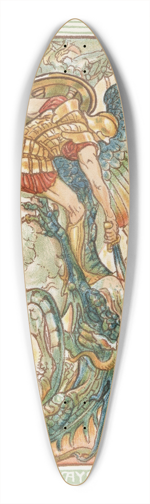 Walter Crane - Bellerophon slays the chimera 39.3 inch art pintail longboard deck Walter Crane - Bellerophon slays the chimera 39.3 inch art pintail longboard deck