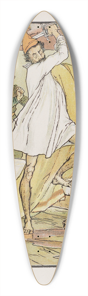Walter Crane - Don Quixotes extraordinary battle 39.3 inch art pintail longboard deck