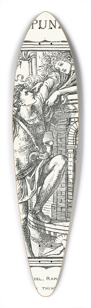Walter Crane - Rapunzel 39.3 inch art pintail longboard deck Walter Crane - Rapunzel 39.3 inch art pintail longboard deck