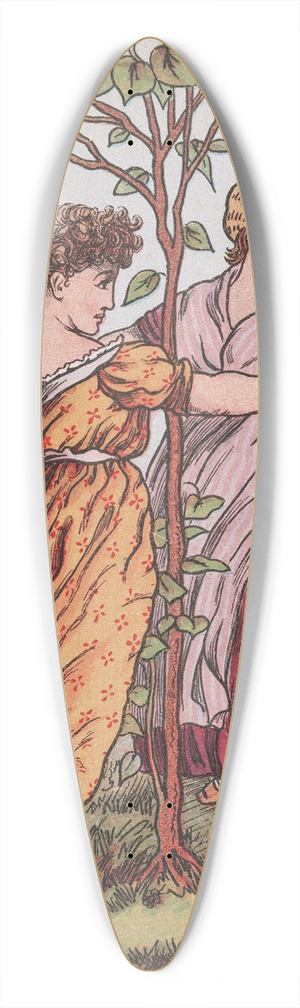 Walter Crane - The Mulberry Bush 39.3 inch art pintail longboard deck Walter Crane - The Mulberry Bush 39.3 inch art pintail longboard deck
