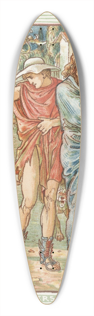 Walter Crane - The Strangers in the village 39.3 inch art pintail longboard deck Walter Crane - The Strangers in the village 39.3 inch art pintail longboard deck
