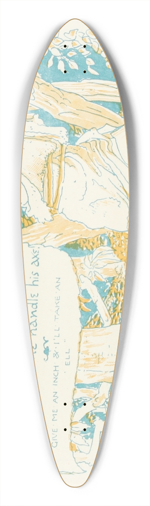 Walter Crane - The Trees and the Woodman 39.3 inch art pintail longboard deck