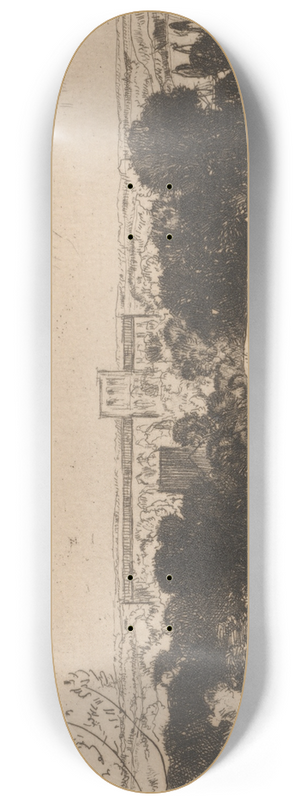 David Young Cameron - Distant View of Winchester and St. Cross 8.25 inch art skate deck David Young Cameron - Distant View of Winchester and St. Cross 8.25 inch art skate deck