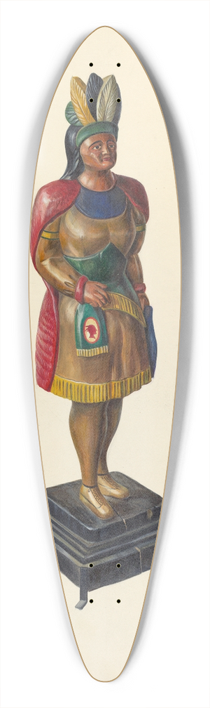 Walter Hochstrasser - Cigar Store Indian 39.3 inch art pintail longboard deck