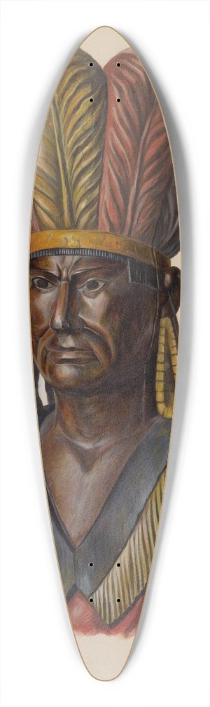 Walter Hochstrasser - Cigar Store Indian 39.3 inch art pintail longboard deck