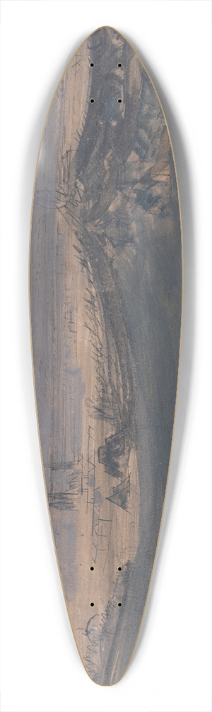 Walter Kurt Wiemken - View of the Batterie toward Basel 39.3 inch art pintail longboard deck
