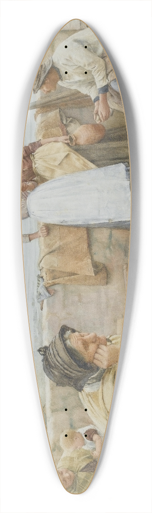 Walter Langley - A Village Idyll 39.3 inch art pintail longboard deck Walter Langley - A Village Idyll 39.3 inch art pintail longboard deck