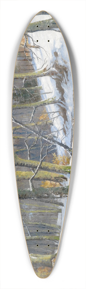 Walter Moras - Bachlandschaft im Winter 39.3 inch art pintail longboard deck