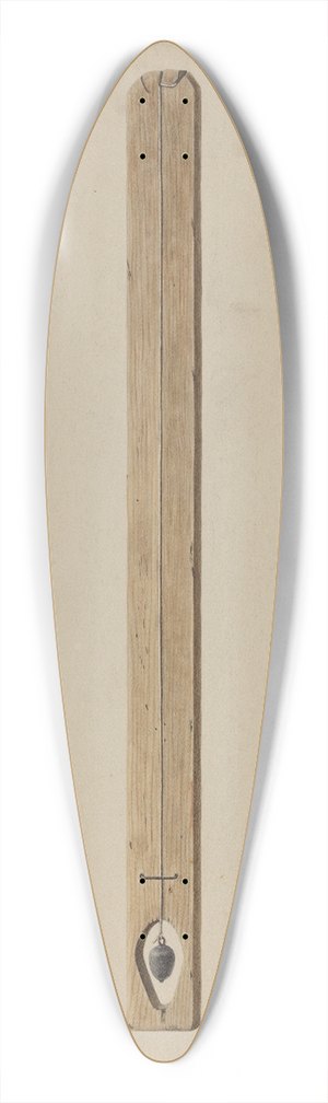 Walter Praefke - Plumb Line and Board 39.3 inch art pintail longboard deck
