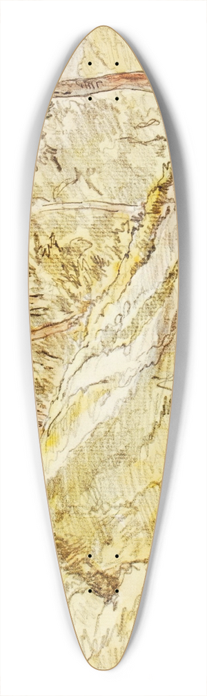 Walter Shirlaw - Landscape Sketch 39.3 inch art pintail longboard deck