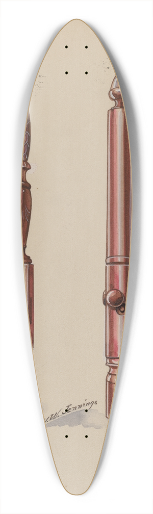 Walter W. Jennings - Bed Posts 39.3 inch art pintail longboard deck