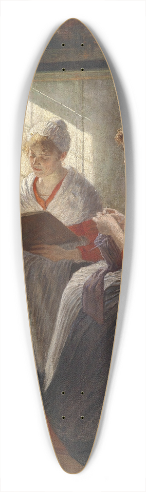 Walther Firle - Zwei Mdchen am Fenster 39.3 inch art pintail longboard deck