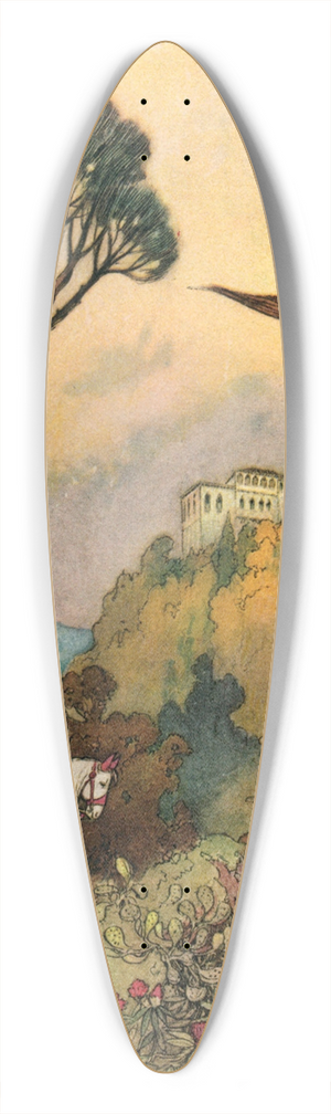Warwick Goble - The King and the Falcon outside the Palace 39.3 inch art pintail longboard deck
