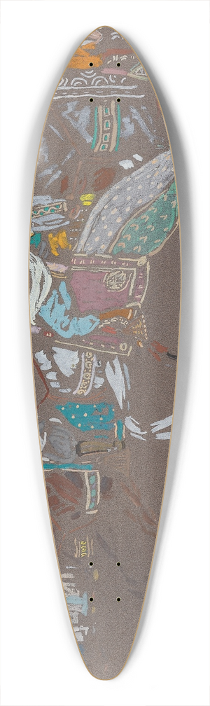 Wassily Kandinsky - Arab cavalry 39.3 inch art pintail longboard deck
