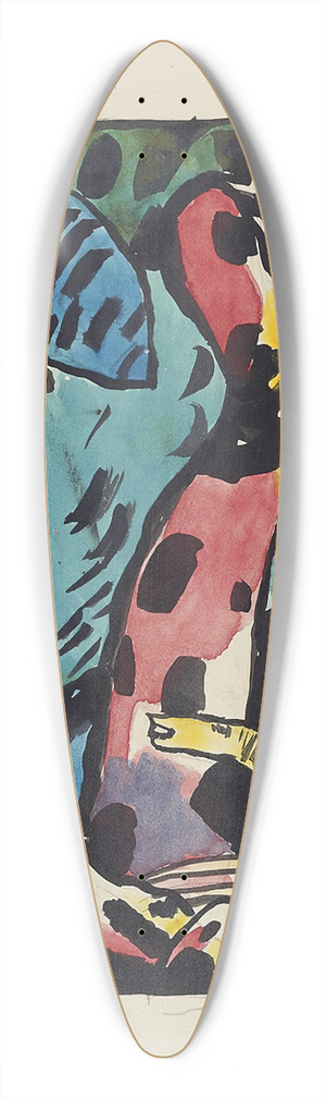 Wassily Kandinsky - Design for the color woodcut Archer 39.3 inch art pintail longboard deck