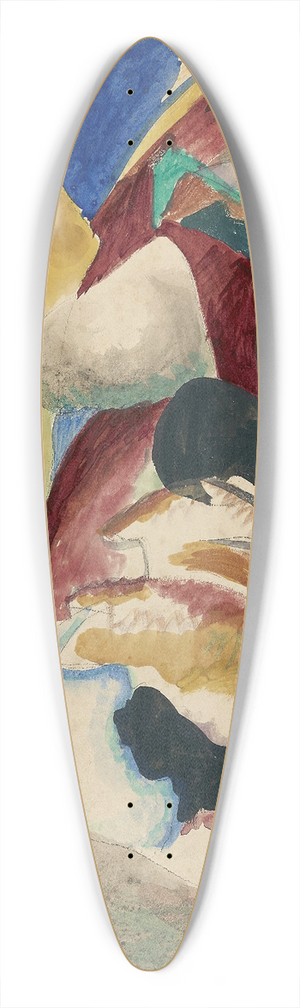 Wassily Kandinsky - Draft for Picture with White Form 39.3 inch art pintail longboard deck