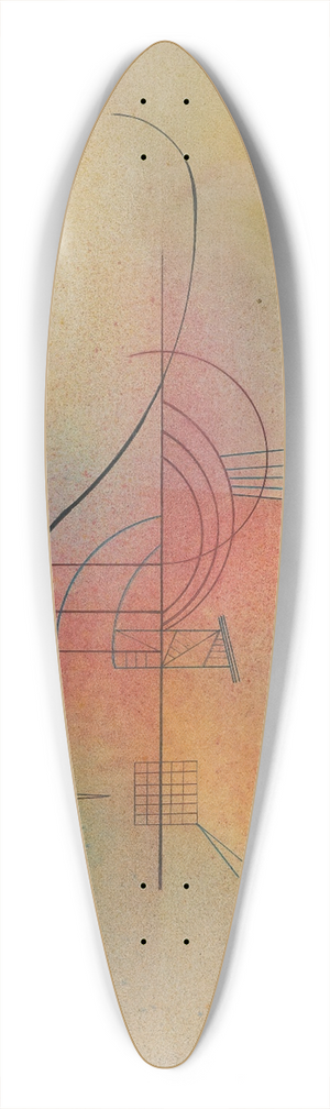 Wassily Kandinsky - Linie (Line) 39.3 inch art pintail longboard deck