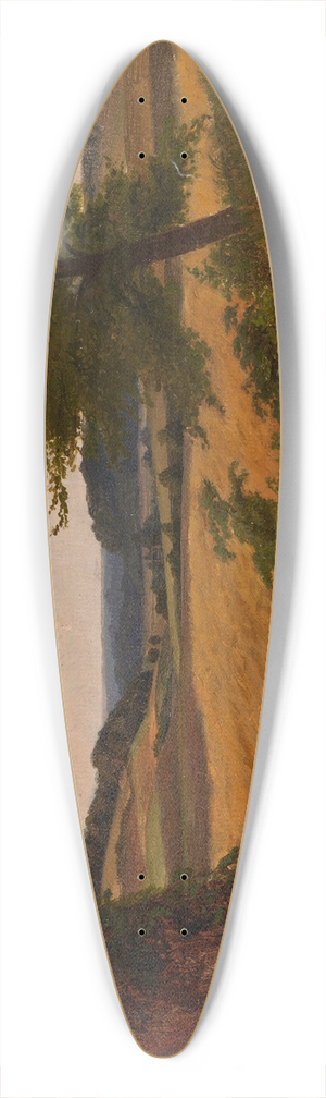 Werner Holmberg - Tree In Field Landscape, Study 39.3 inch art pintail longboard deck
