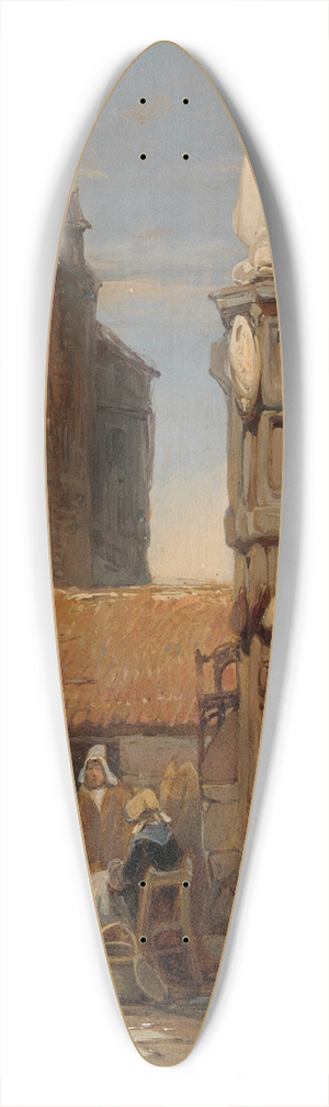 Wijnand Nuijen - A fish market 39.3 inch art pintail longboard deck Wijnand Nuijen - A fish market 39.3 inch art pintail longboard deck